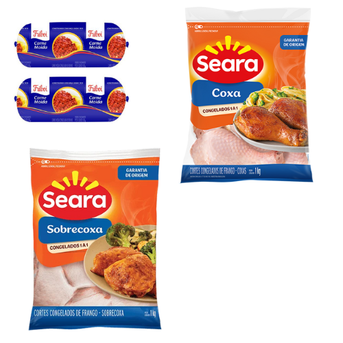 Combo 1 kg de coxa pilão 1 kg sobrecoxa 1 kg carne moida